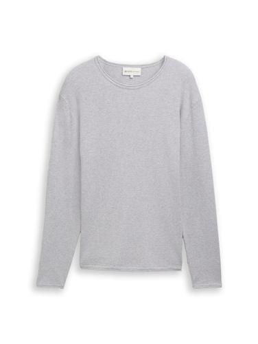 Strickpullover aus Baumwolle XXL Regular Fit - Light Stone Grey Melange