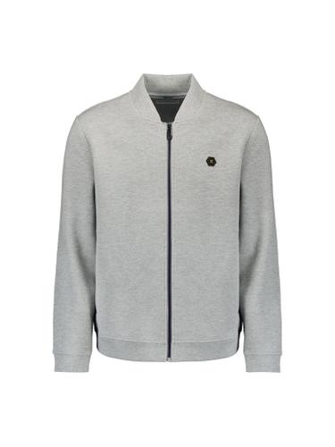 Sweater Full Zipper Pique Bomber Grau XL