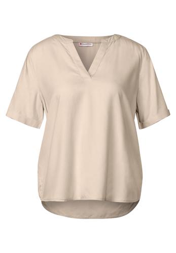 Bluse in Unifarbe 38 - Cotton Beige