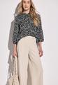 Print-Bluse mit Rüschen 36 - Black