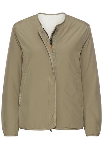 Wendejacke aus recyceltem Polyester 36 Straight Fit - Sage