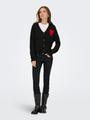 JDYVITTORIA L/S HEART CARDIGAN KNT S Knit Fit - Black