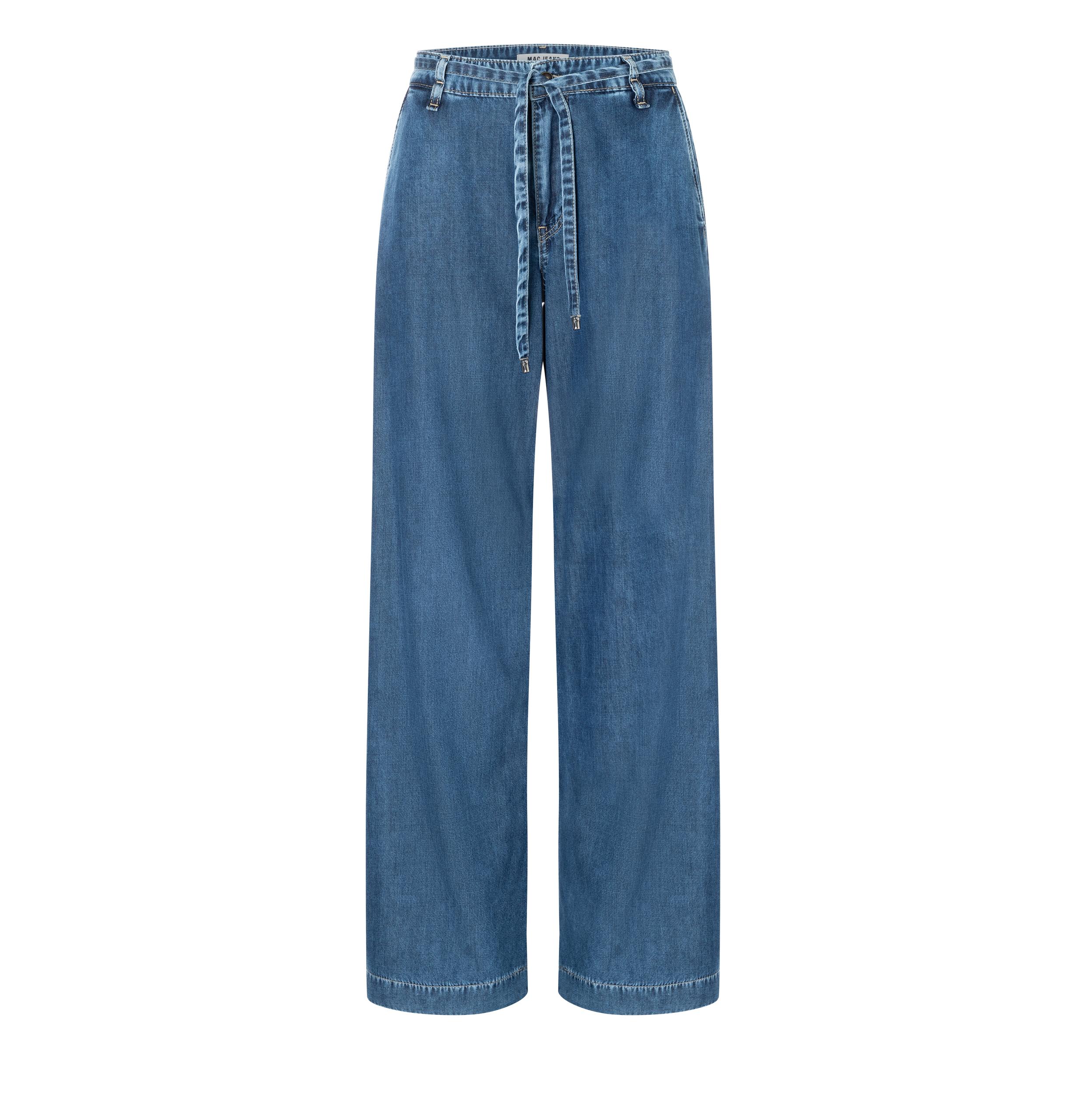 MAC JEANS - WENDY, Fluid tencel 34/32 Wide Fit - Blau