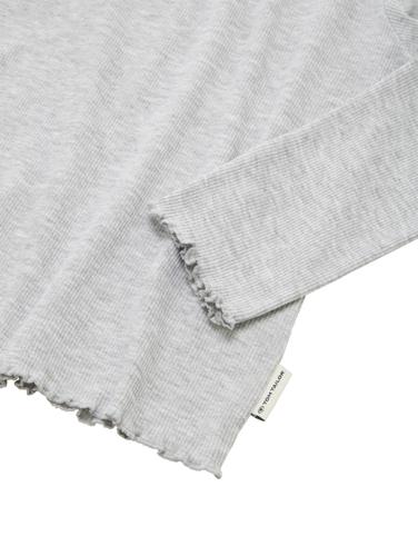 Cropped Langarmshirt mit Bio-Baumwolle 152 Cropped Fit - Light Stone Grey Melange