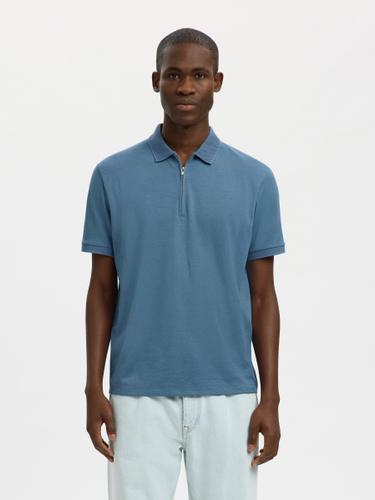 SLMFAVE ZIP SS POLO NOOS M Normal geschnitten - Blue Mirage