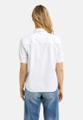 Blouse w collar, placket + bows at cf, 1/2 sleeve w elastic cuff Weiß 44