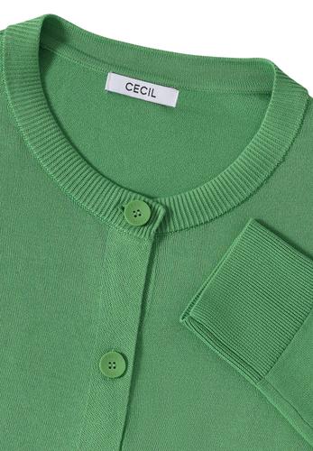 Strickjacke mit Knopfleiste L - Fennel Green