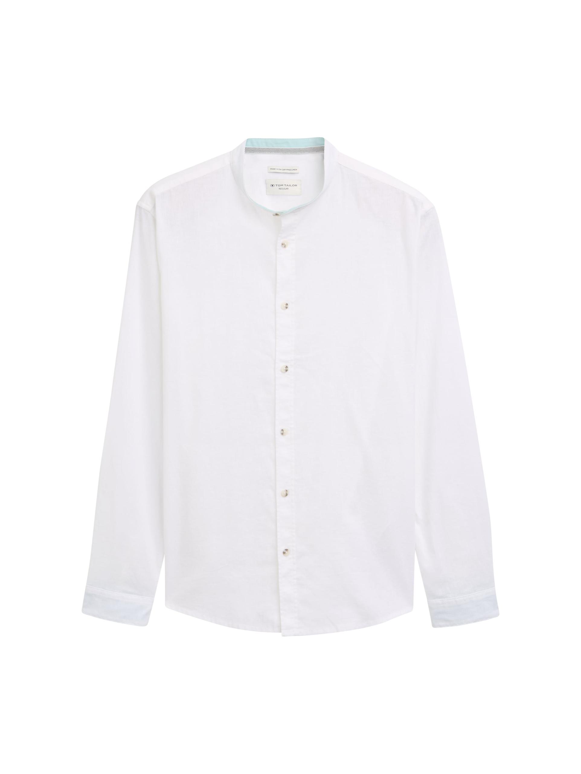 Regular Fit Hemd mit Leinenanteil L Regular Fit - White