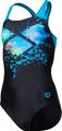 ARENA Kinder Schwimmanzug GIRL'S MULTI PIXELS SWIMSUIT SWIM PRO BACK L 140 in Schwarz