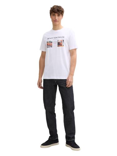 T-Shirt mit Foto-Print L Regular Fit - White
