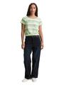 T-Shirt mit Rundhalsausschnitt XL Regular Fit - Green Shading Stripe