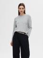SLFLULU LS KNIT O-NECK B NOOS M Normal geschnitten - Light Grey Melange
