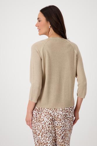 Strickjacke mit Reiskornmuster 36 - Camel