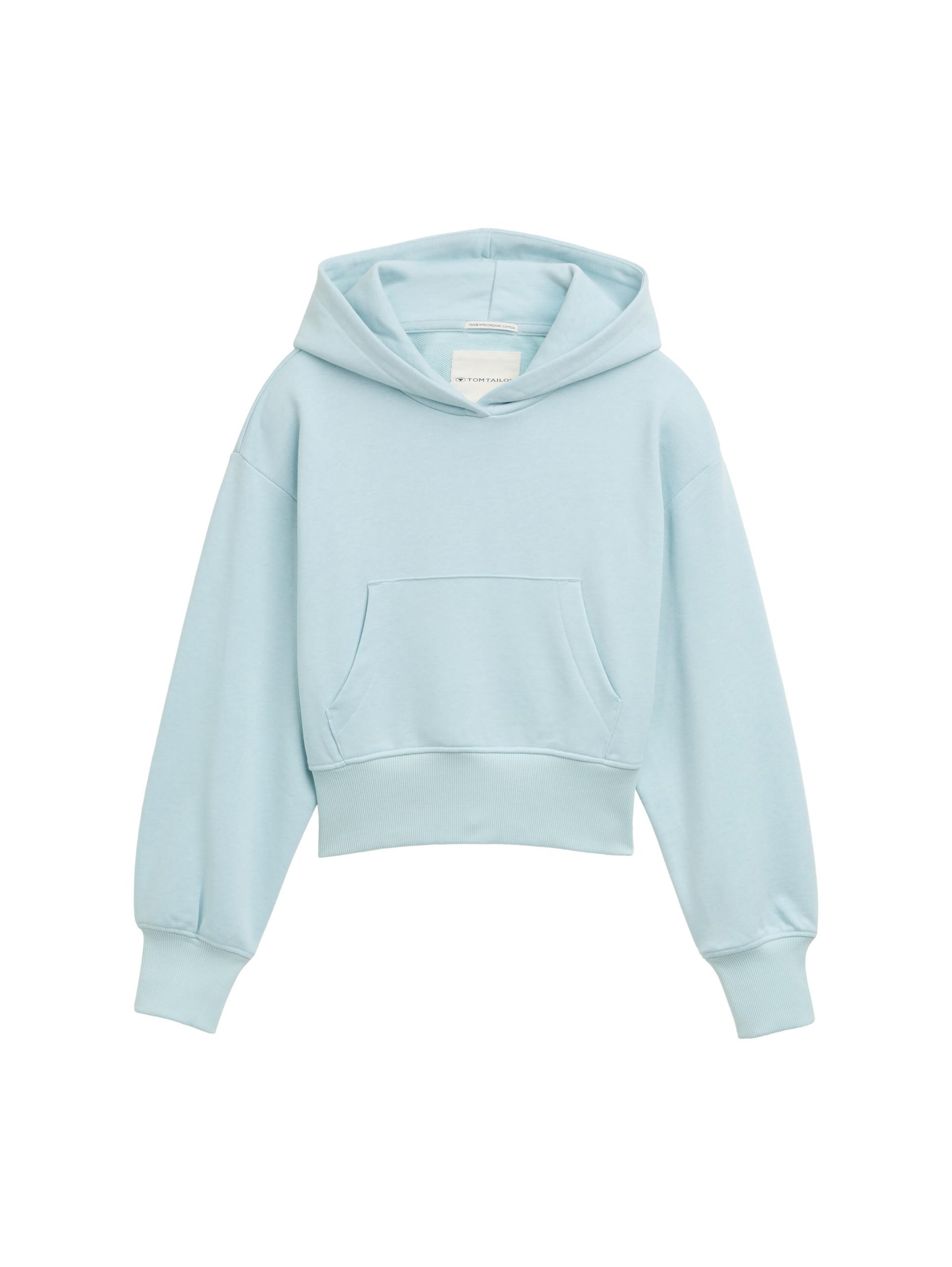 Cropped Hoodie Sweatshirt 176 Cropped Fit - Minty Blue