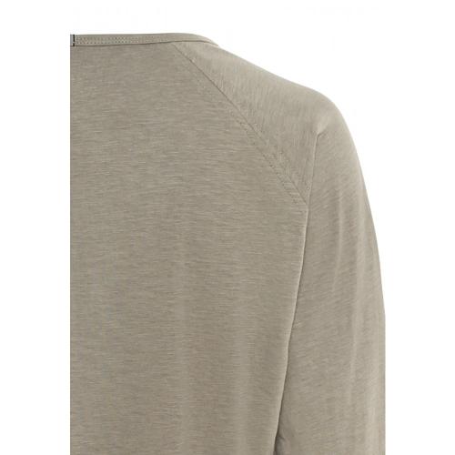Langarmshirt aus reiner Baumwolle M Regular Fit - Light Khaki