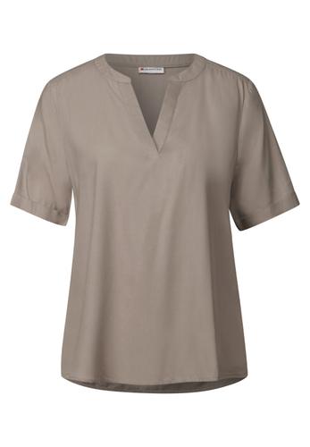 Bluse in Unifarbe 36 - Vintage Stone