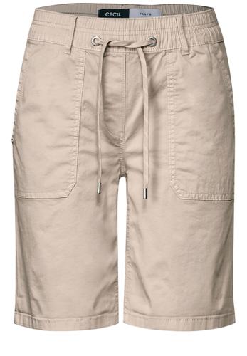 Twill Shorts im Washed-Look L - Boulder Beige