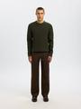 SLHTOM LS KNIT STRUCTURE CREW NECK XL Normal geschnitten - Forest Night