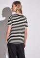 Strick-Look Streifenshirt Schwarz 38