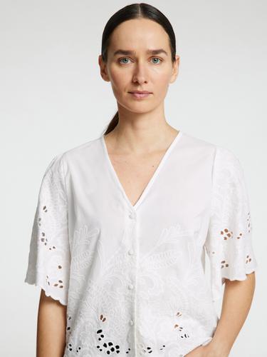 SLFDAHLIA SS BRODERI SHIRT NOOS 34 Normal geschnitten - Bright White