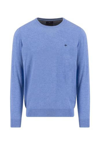 O-Neck, Merino Cashmere XL Casual Fit - Crystal Blue
