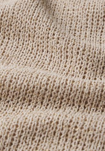 T-Shirt mit Glitzerdetails Beige 36