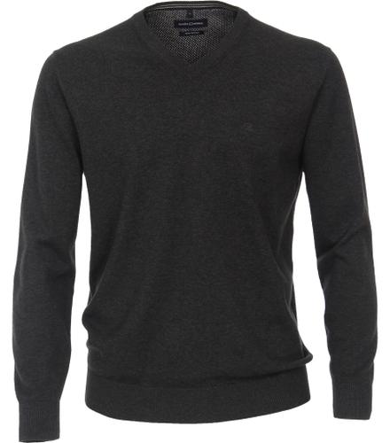 Pullover mit V-Ausschnitt uni 004430 XL - Anthrazit