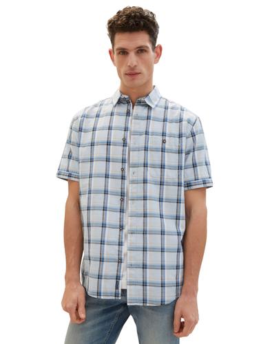 Kurzarmhemd mit Karomuster XL Regular Fit - Light Blue Multicolor Check