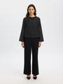 SLFMARION LS BOAT NECK TOP B 38 Normal geschnitten - Black