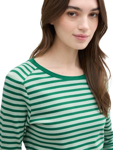 Langarmshirt mit Streifenmuster XL Regular Fit - Tonal Green Stripe