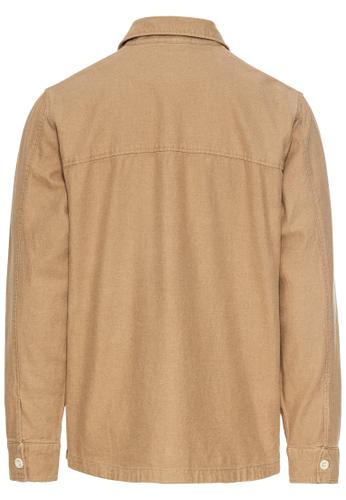 Overshirt aus Leinen-Baumwoll-Mix M Relaxed Fit - Wood