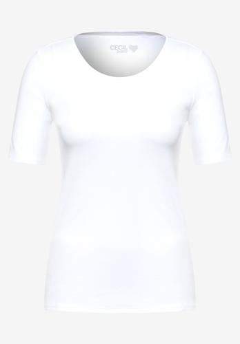 Basic T-Shirt mit Rundhals in Unifarbe XXL - White