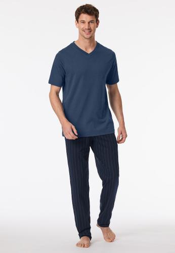 T-Shirt V-Ausschnitt Blau 54
