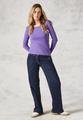 Shirt mit Rundhals L - Wild Lilac