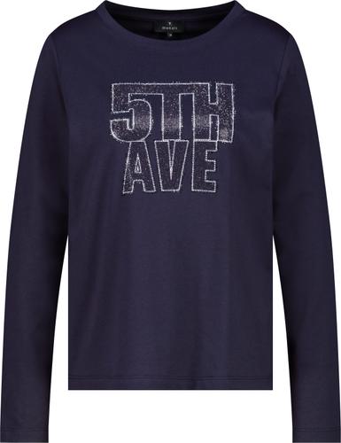 Langarmshirt mit Strassstein-Motiv 38 - Marine