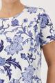 T-Shirt mit Blumenmuster 36 - Marine Gemustert
