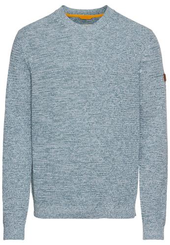 Rundhals Pullover aus Baumwolle Blau XL