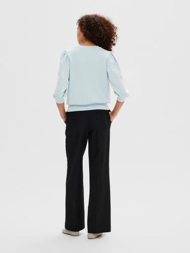 SLFTENNY 3/4 SWEAT TOP NOOS L Locker geschnitten - Cashmere Blue