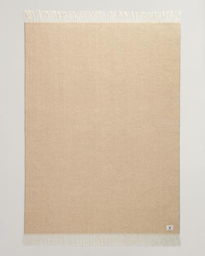 Wolldecke mit Fischgrätmuster 130X200 - Dark Khaki