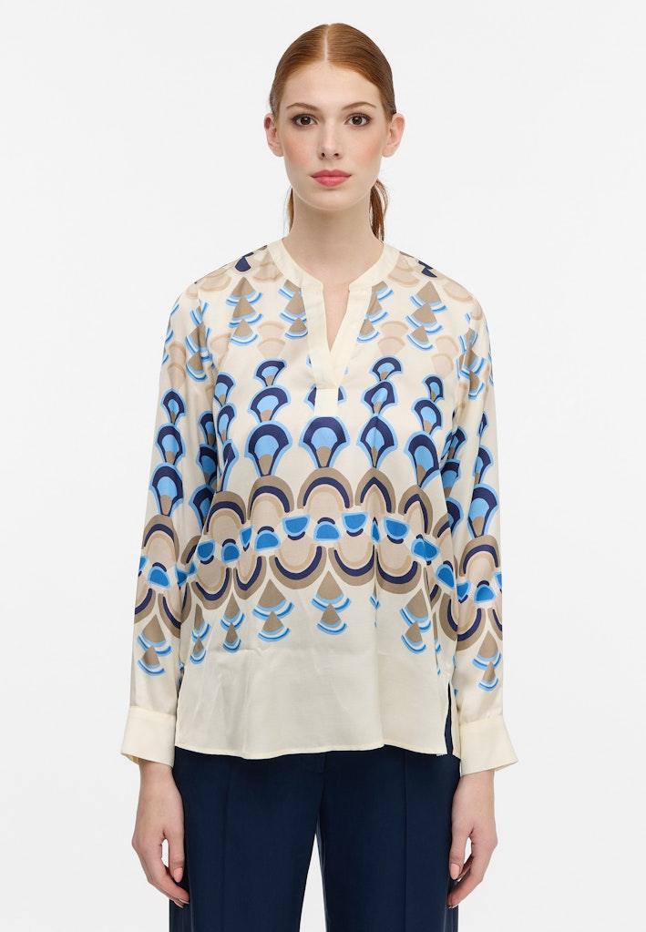 Bluse Viskose Langarm Beige 44/Langarm