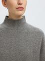 SLFCILLE CASHMERE BLEND HIGH NECK NOOS M Locker geschnitten - Medium Grey Melange