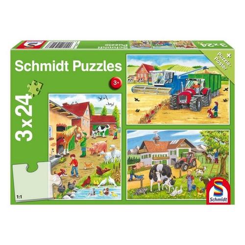 Schmidt Spiele Puzzle »Tiere Auf dem Bauernhof 3x24 Teile«, Puzzleteile