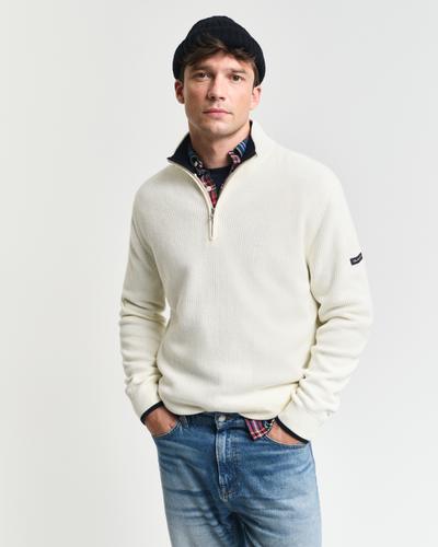 Gerippter Troyer aus Baumwolle XXL - Cream