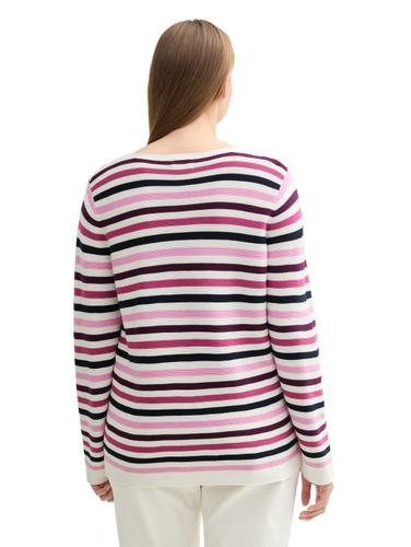 Plus Size - Strickpullover aus Bio-Baumwolle 46 Regular Fit - Berry Knit Stripe Design