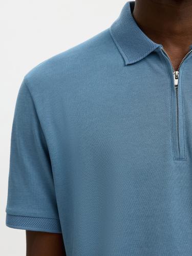 SLMFAVE ZIP SS POLO NOOS M Normal geschnitten - Blue Mirage