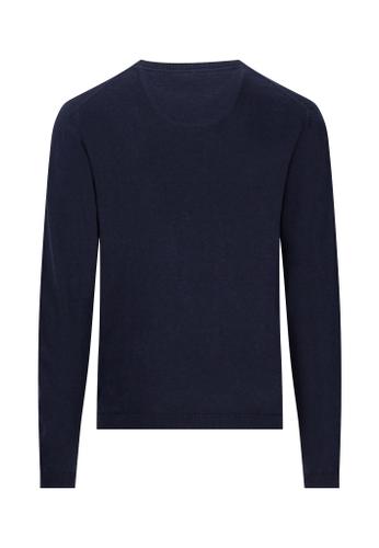 O-Neck, small structure M Casual Fit - Navy