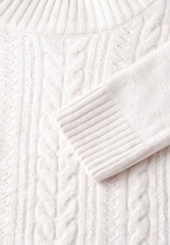 Pullover mit Strickmuster 44 - Cream White Melange