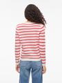 VIDALO O-NECK L/S STRIPE KNIT TOP- NOOS M Normal geschnitten - White Alyssum