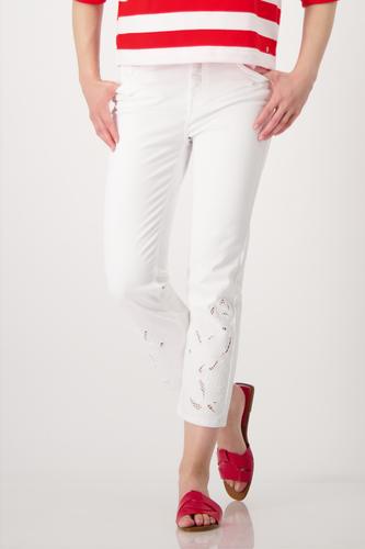 Jeans mit Lochspitze 36 - Cream
