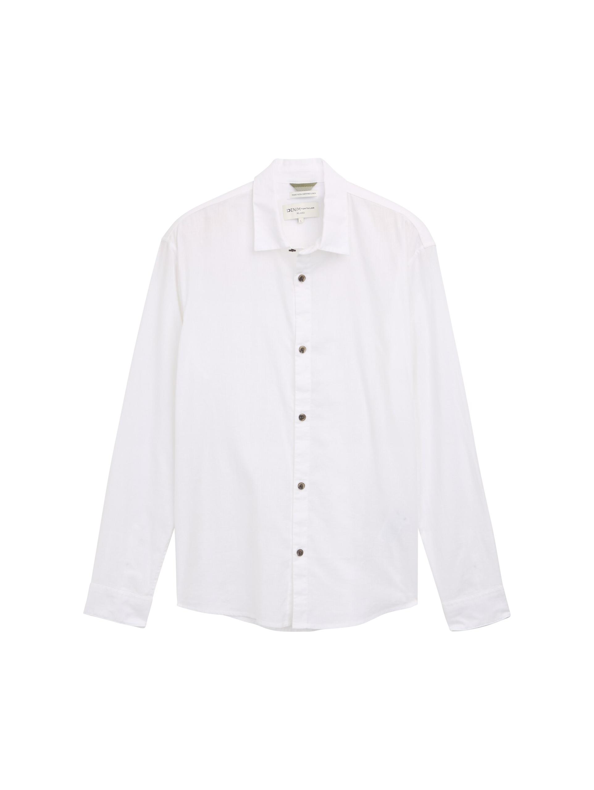 Relaxed Fit Hemd mit Leinenanteil XXL Relaxed Fit - White